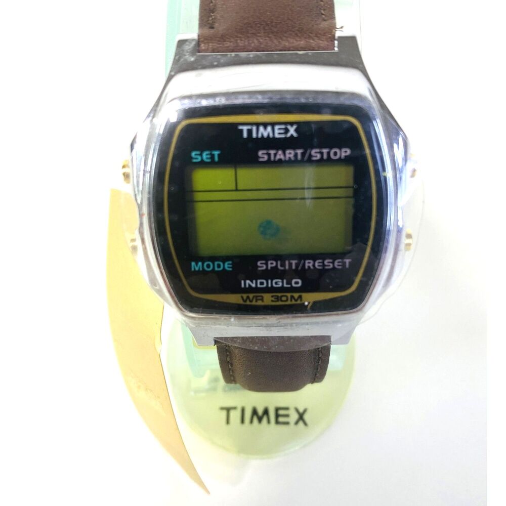 Timex Indiglo Hybrid Watch Brown Leather Strap Womens Classic  (Untested)